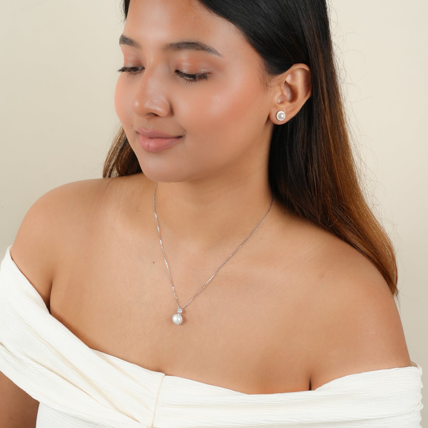 Full moon - Pearl and Silver Set
