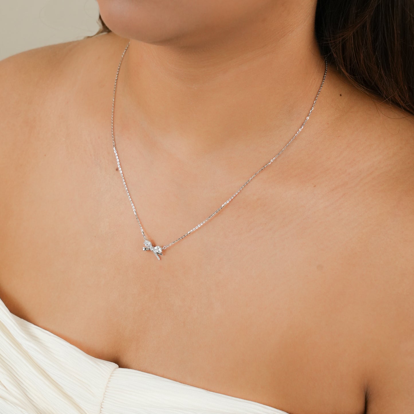 Gifted - Bow Silver Necklace