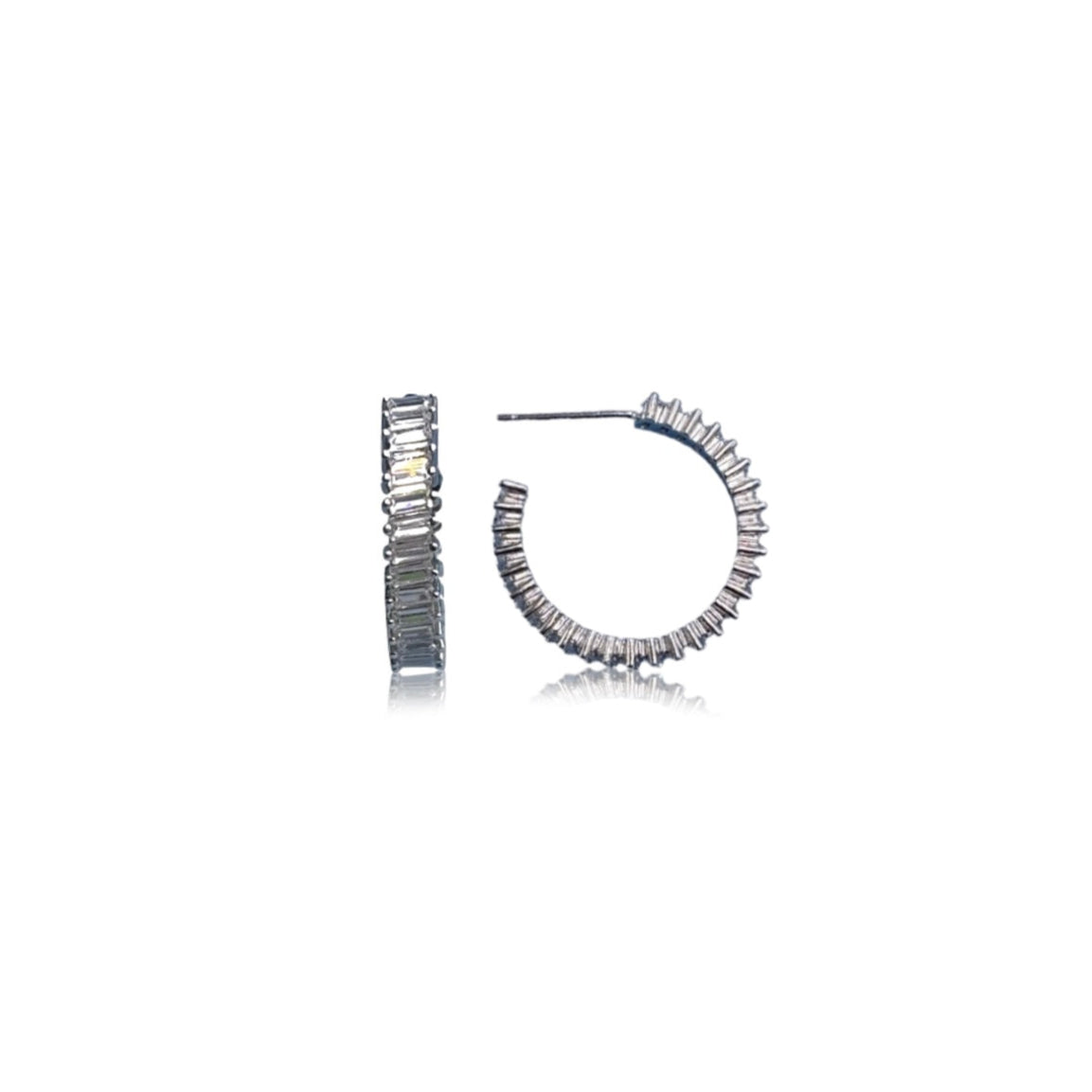 Glow Getter - Silver Hoops